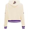 Pro Standard NBA womens Womens Nba Retro Classics Brushed Back French Terry Cropped Pullover Hoodie(Eggshell/ Purple)