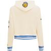 Pro Standard NBA womens Womens Nba Retro Classics Brushed Back French Terry Cropped Pullover Hoodie(Eggshell/ University Blue)