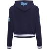 Pro Standard NBA womens Womens Nba Retro Classics Brushed Back French Terry Cropped Pullover Hoodie(Midnight Navy)