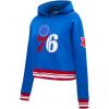 Pro Standard NBA womens Womens Nba Retro Classics Brushed Back French Terry Cropped Pullover Hoodie(Royal Blue/Red)
