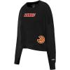Pro Standard NBA womens Womens Nba Wingspan Brushed Back French Terry Crewneck Sweatshirt(Black)