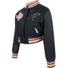 Pro Standard NCAA womens Womens College Classic Essentials Wool Varsity Jacket(Black/Purple)