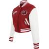 Pro Standard NCAA womens Womens College Classic Essentials Wool Varsity Jacket(Cardinal Red/White)