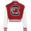 Pro Standard NCAA womens Womens College Classic Essentials Wool Varsity Jacket(Cardinal Red/White)