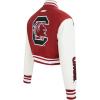 Pro Standard NCAA womens Womens College Classic Essentials Wool Varsity Jacket(Cardinal Red/White)