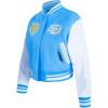 Pro Standard NCAA womens Womens College Classic Essentials Wool Varsity Jacket(University Blue/White)