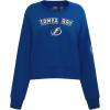 Pro Standard NHL womens Womens Nhl Classic Chenille Brushed Back French Terry Crewneck Sweatshirt(Dodger Blue)