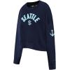 Pro Standard NHL womens Womens Nhl Classic Chenille Brushed Back French Terry Crewneck Sweatshirt(Midnight Navy)