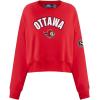 Pro Standard NHL womens Womens Nhl Classic Chenille Brushed Back French Terry Crewneck Sweatshirt(Red)