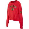 Pro Standard NHL womens Womens Nhl Classic Chenille Brushed Back French Terry Crewneck Sweatshirt(Red)