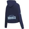 Pro Standard NHL womens Womens Nhl Classic Chenille Brushed Back French Terry Cropped Pullover Hoodie(Midnight Navy)