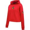 Pro Standard NHL womens Womens Nhl Classic Chenille Brushed Back French Terry Cropped Pullover Hoodie(Red)