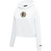 Pro Standard NHL womens Womens Nhl Classic Chenille Brushed Back French Terry Cropped Pullover Hoodie(White)