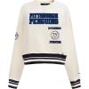 Pro Standard NHL womens Womens Nhl Retro Classics Brushed Back French Terry Crewneck Sweatshirt(Eggshell/ Black)