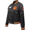 Pro Standard Womens College Classic Essentials Satin Jacket(Black/Orange)