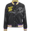 Pro Standard Womens College Classic Essentials Satin Jacket(Black/Purple)