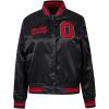 Pro Standard Womens College Classic Essentials Satin Jacket(Black/Red/Black)