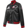 Pro Standard Womens College Classic Essentials Satin Jacket(Black/Red/Black)