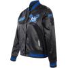 Pro Standard Womens College Classic Essentials Satin Jacket(Black/Royal Blue/Black)