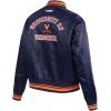 Pro Standard Womens College Classic Essentials Satin Jacket(Midnight Navy/Orange/Midnight Navy)