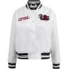 Pro Standard Womens College Classic Essentials Satin Jacket(White/Black)