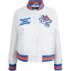 Pro Standard Womens College Classic Essentials Satin Jacket(White/Royal Blue/Orange)