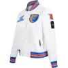 Pro Standard Womens College Classic Essentials Satin Jacket(White/Royal Blue/Orange)