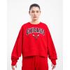 Pro Standard Womens NBA Classic Chenille Crewneck Sweatshirt(Red)