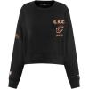 Pro Standard Womens NBA Old English Brushed Back French Terry Crewneck Sweatshirt(Black)
