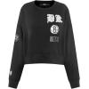 Pro Standard Womens NBA Old English Brushed Back French Terry Crewneck Sweatshirt(Black)