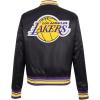 Pro Standard Womens NBA Retro Classics Satin Jacket(Black/Purple/Yellow)