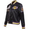 Pro Standard Womens NBA Retro Classics Satin Jacket(Black/Purple/Yellow)