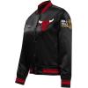 Pro Standard Womens NBA Retro Classics Satin Jacket(Black/Red)