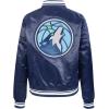 Pro Standard Womens NBA Retro Classics Satin Jacket(Midnight Navy)
