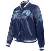 Pro Standard Womens NBA Retro Classics Satin Jacket(Midnight Navy)