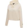Pro Standard Womens NFL Classic Chenille Brushed Back French Terry Cropped Pullover Hoodie(Eggshell)