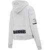 Pro Standard Womens NFL Classic Chenille Brushed Back French Terry Cropped Pullover Hoodie(Heather Grey)