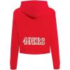 Pro Standard Womens NFL Classic Chenille Brushed Back French Terry Cropped Pullover Hoodie(Red)