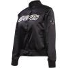 Pro Standard Womens NFL Classic Chenille Satin Jacket(Black/White M60030)