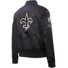 Pro Standard Womens NFL Classic Chenille Satin Jacket(Black/White M60030)