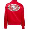 Pro Standard Womens NFL Classic Chenille Satin Jacket(Red)