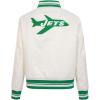 Pro Standard Womens NFL New York Jets Retro Classics Satin Jacket Eggshell/Kelly Green M