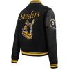 Pro Standard Womens NFL Pittsburgh Steelers Retro Classics Varsity Jacket Black/Yellow XS