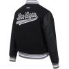 Pro Standard Womens NFL Script Tail Varsity Jacket(Black/Gray)