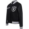 Pro Standard Womens NFL Script Tail Varsity Jacket(Black/Gray)