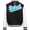 Pro Standard Womens NFL Script Tail Varsity Jacket(Black/White)