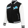 Pro Standard Womens NFL Script Tail Varsity Jacket(Black/White)