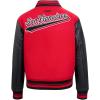 Pro Standard Womens NFL Script Tail Varsity Jacket(Red/Black)