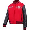 Pro Standard Womens NFL Script Tail Varsity Jacket(Red/Black)