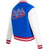 Pro Standard Womens NFL Script Tail Varsity Jacket(Royal Blue/Red)